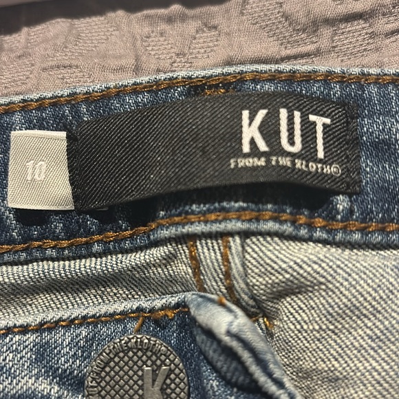 Kut from the Kloth denim shorts. Mid to lower rise. Some distressed elements. - Picture 2 of 6
